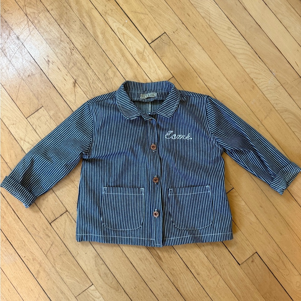 Hey Gang Kids Railroad Striped Jacket NWOT